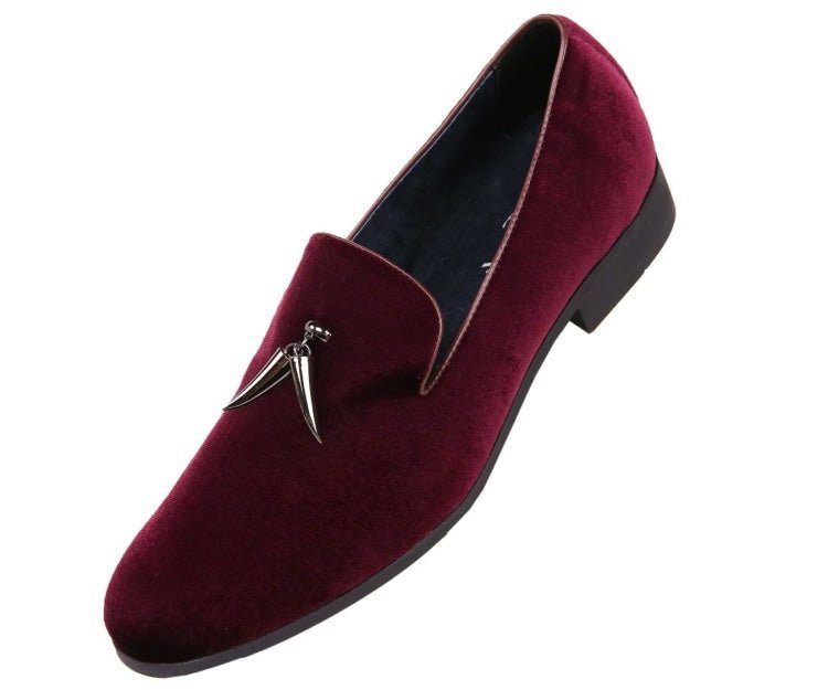 Amali Heath Burgundy Men’S Velvet Smoking Slippers Smoking Slippers by Amali – Don't Panic Shoes