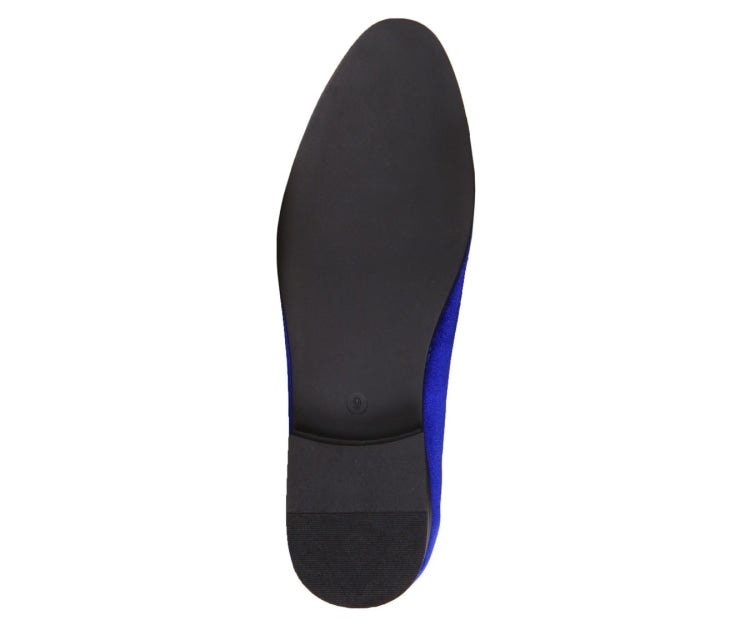 Amali Heath Luxurious Royal Blue Velvet Smoking Slippers Smoking Slippers by Amali – Don't Panic Shoes
