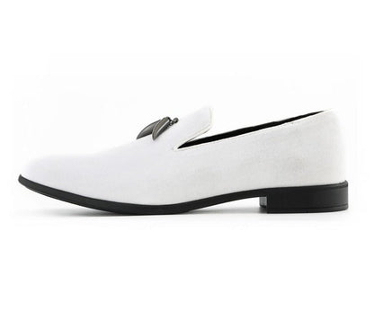 Amali Heath Luxurious White Velvet Smoking Slippers For Men Smoking Slippers by Amali – Don't Panic Shoes