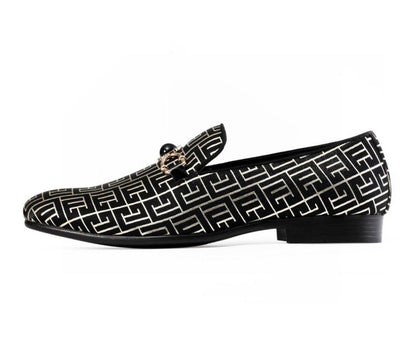 Amali Kazimar Luxe Slip On LoaferS Men’s Leather Smoking Slippers by Amali – Don't Panic Shoes