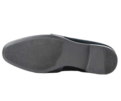 Amali Knight Black Men’S Velvet Loafers Smoking Slippers by Amali – Don't Panic Shoes