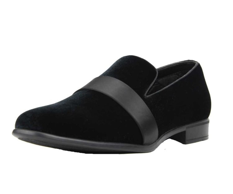 Amali Knight Black Men’S Velvet Loafers Smoking Slippers by Amali – Don't Panic Shoes