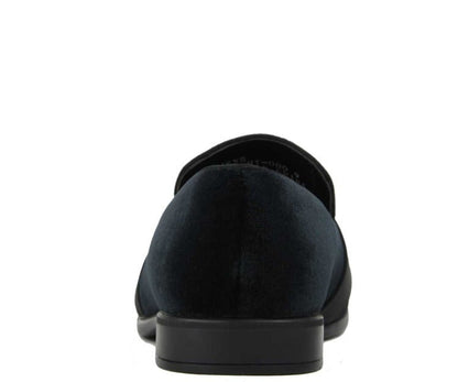 Amali Knight Black Men’S Velvet Loafers Smoking Slippers by Amali – Don't Panic Shoes