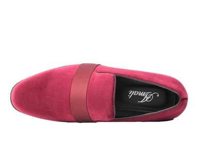 Amali Knight Burgundy Velvet Elegance LoaferS Men’s Velvet Smoking Slippers by Amali – Don't Panic Shoes