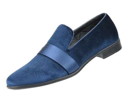 Amali Knight Navy Velvet LoaferS Men’s Velvet Smoking Slippers by Amali – Don't Panic Shoes