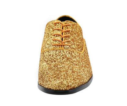 Amali Lawrence Glitter OxfordS Men’s Gold Dress Shoes Oxfords by Amali – Don't Panic Shoes