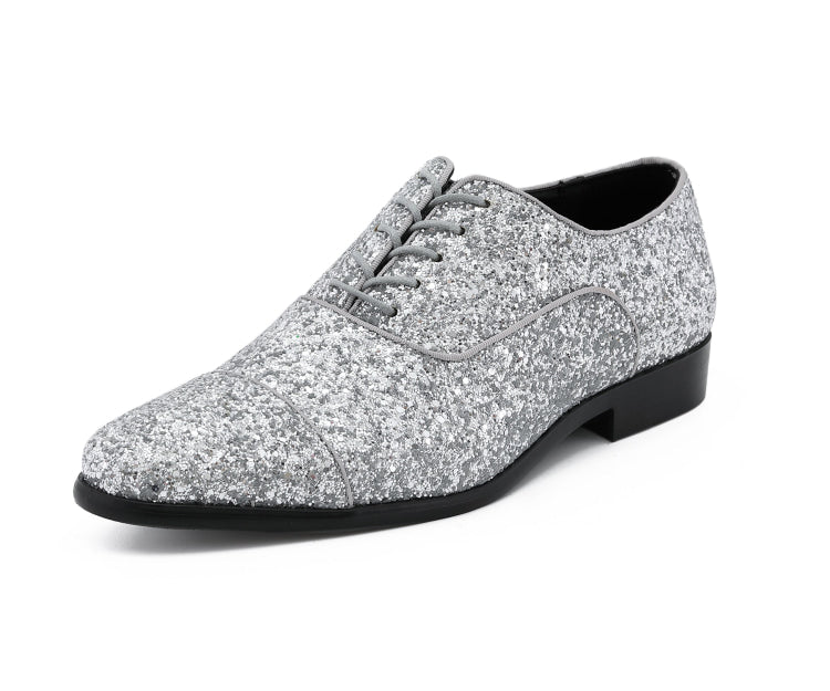 Amali Lawrence Men's Silver Oxfords Oxfords by Amali – Don't Panic Shoes