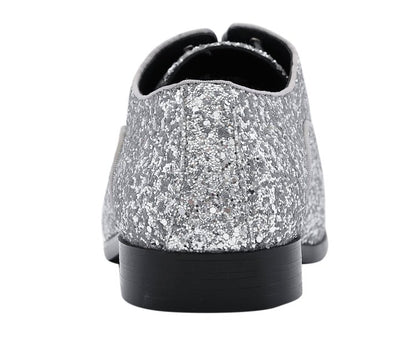 Amali Lawrence Men's Silver Oxfords Oxfords by Amali – Don't Panic Shoes