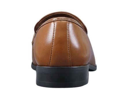 Amali Levi Men’S Cognac And White Leather Luxe Penny Loafers Loafers by Amali – Don't Panic Shoes