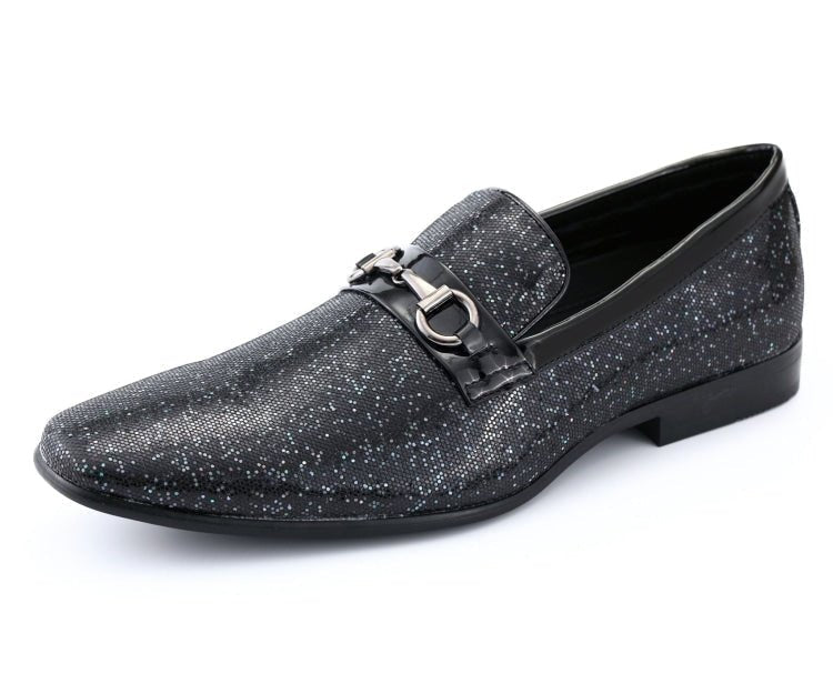 Amali Luxe Black Glitter Loafers Men's Glitter Upper Smoking Slippers by Amali – Don't Panic Shoes