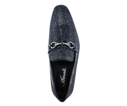 Amali Luxe Black Glitter Loafers Men's Glitter Upper Smoking Slippers by Amali – Don't Panic Shoes