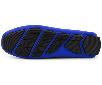 Amali Luxe Walken Men’S Royal Blue Loafers Driving Moccasins by Amali – Don't Panic Shoes