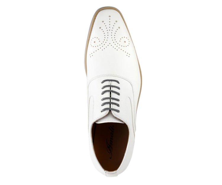 Amali Men's Gideon White Oxfords by Amali – Don't Panic Shoes