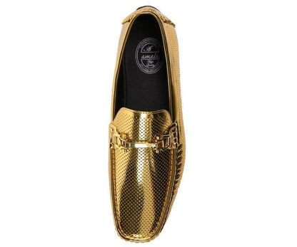 Amali Men's Rila Gold Driving Moccasins by Amali – Don't Panic Shoes