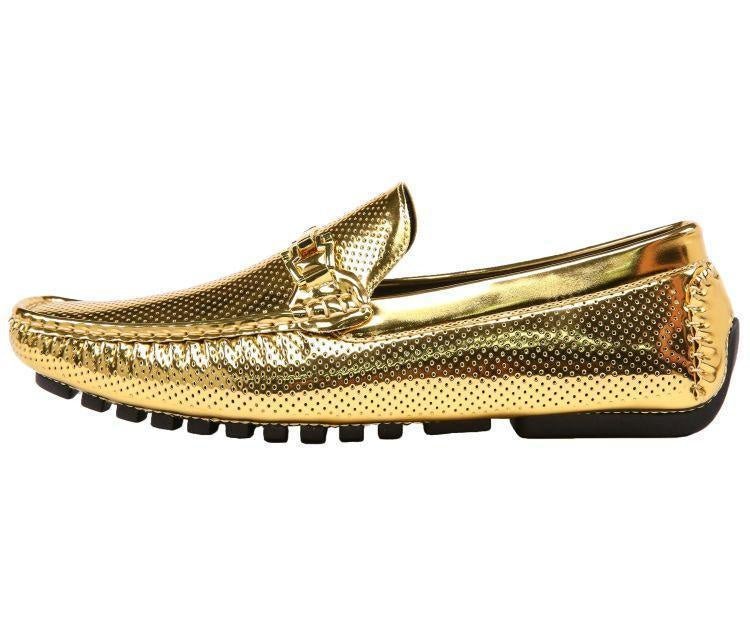 Amali Men's Rila Gold Driving Moccasins by Amali – Don't Panic Shoes