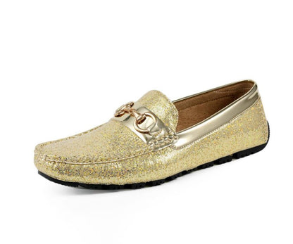Amali Men's Samson Gold Driving Moccasins by Amali – Don't Panic Shoes