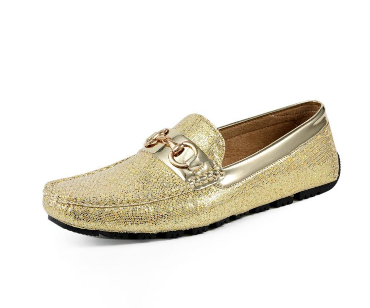 Amali Men's Samson Gold Driving Moccasins by Amali – Don't Panic Shoes