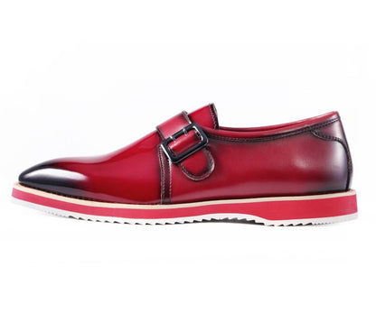 Amali Men's Skyler Red Monk Straps by Amali – Don't Panic Shoes