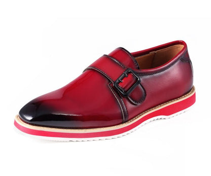 Amali Men's Skyler Red Monk Straps by Amali – Don't Panic Shoes