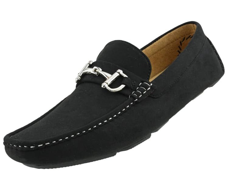 Amali Men's Walken Black Driving Moccasins by Amali – Don't Panic Shoes