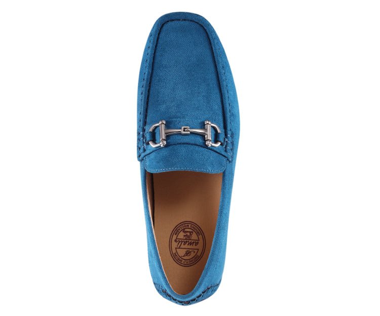 Amali Men's Walken Teal Driving Moccasins by Amali – Don't Panic Shoes