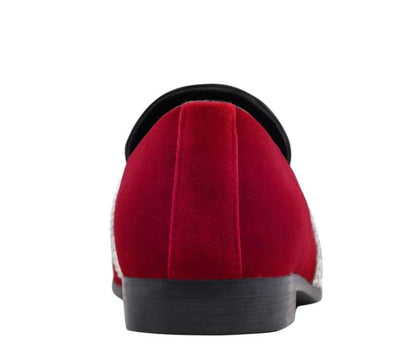 Amali Monarch Regal CrimSon Velvet Loafers Men’s Smoking Slippers by Amali – Don't Panic Shoes