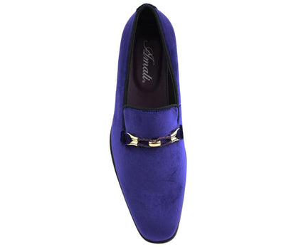 Amali Navy Luxe Velvet LoaferS Men’s Velvet Smoking Slippers by Amali – Don't Panic Shoes