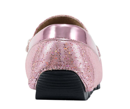 Amali SamSon Sequin Loafers Men’s Man Made Light Pink Driving Moccasins by Amali – Don't Panic Shoes