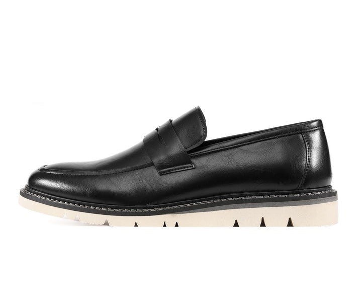 Amali ShoeS Hugh Classic Black Penny Loafer Men’s Man Made Loafers by Amali – Don't Panic Shoes