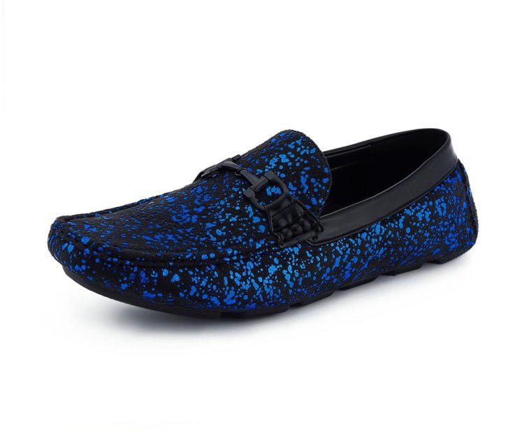 Amali ShoeS Monty Luxe Blue Moccasins Men’s Driving Moccasins by Amali – Don't Panic Shoes