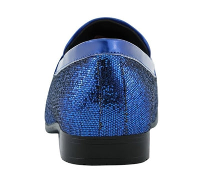 Amali Sutton Luxe Blue Glitter LoaferS Men’s Glitter Upper Smoking Slippers by Amali – Don't Panic Shoes