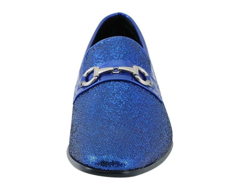 Amali Sutton Luxe Blue Glitter LoaferS Men’s Glitter Upper Smoking Slippers by Amali – Don't Panic Shoes