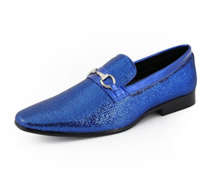 Amali Sutton Luxe Blue Glitter LoaferS Men’s Glitter Upper Smoking Slippers by Amali – Don't Panic Shoes