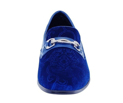 Amali Throne Royal Blue Velvet LoaferS Men’s Slip On Loafer Shoes Smoking Slippers by Amali – Don't Panic Shoes