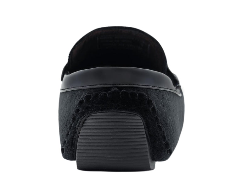 Amali Velvet Elegance Black Floral Driving Moccasins Men's Velvet Driving Moccasins by Amali – Don't Panic Shoes