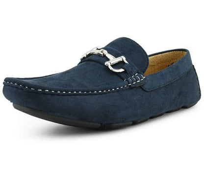 Amali Walken 2 Men’S Navy Blue Suede Driving Shoes Driving Moccasins by Amali – Don't Panic Shoes