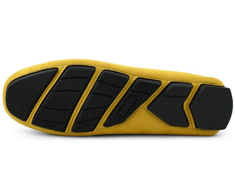 Amali Walken 2 Men's Suede Driving Loafers Mustard Yellow Driving Moccasins by Amali – Don't Panic Shoes