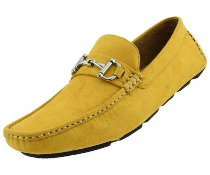 Amali Walken 2 Men's Suede Driving Loafers Mustard Yellow Driving Moccasins by Amali – Don't Panic Shoes
