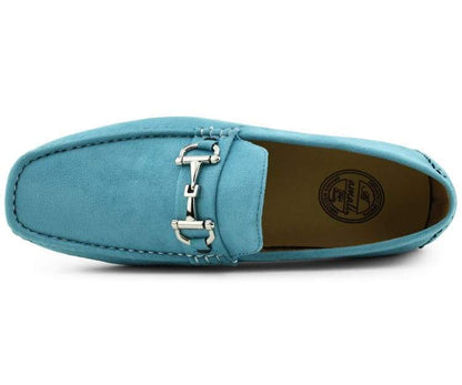 Amali Walken 2 Men’S Turquoise Suede Driving Shoes Driving Moccasins by Amali – Don't Panic Shoes