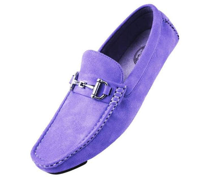 Amali Walken Men's Suede Driving Loafers Lavender Luxe Driving Moccasins by Amali – Don't Panic Shoes