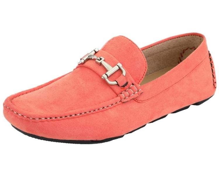 Amali Walken Men's Suede Driving Shoes Coral Driving Moccasins by Amali – Don't Panic Shoes