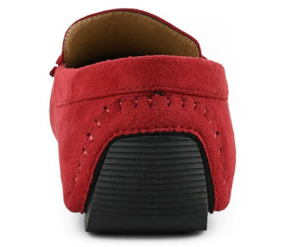 Amali Walken Red Men’S Suede Driving Shoes Driving Moccasins by Amali – Don't Panic Shoes