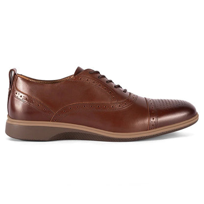 Amberjack Cap - Toe Men's Full Grain Leather Chestnut Men's Dress Shoes by Amberjack – Don't Panic Shoes