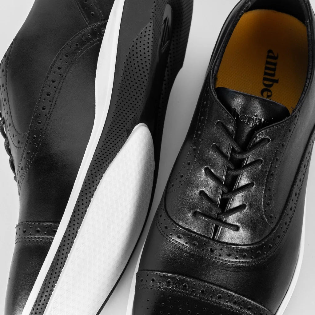 Amberjack Cap - Toe Men's Onyx Men's Dress Shoes by Amberjack – Don't Panic Shoes