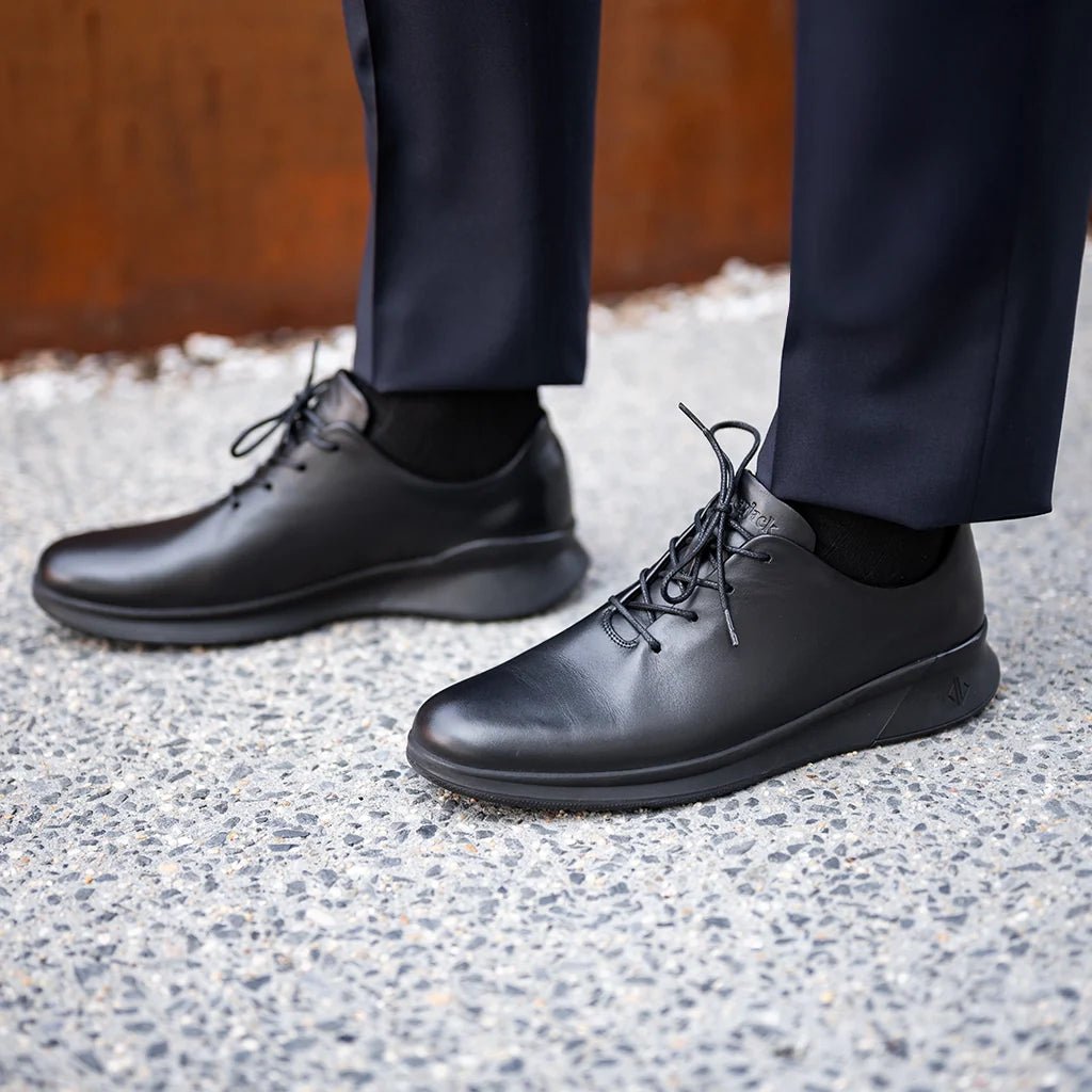 Amberjack Men's Whole Cut Hybrid Calfskin Leather Obsidian Men's Dress Shoes by Amberjack – Don't Panic Shoes