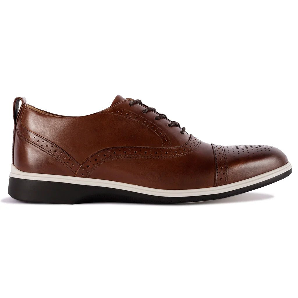 Amberjack The Cap - Toe Men's Full Grain Leather Coffee Men's Dress Shoes by Amberjack – Don't Panic Shoes