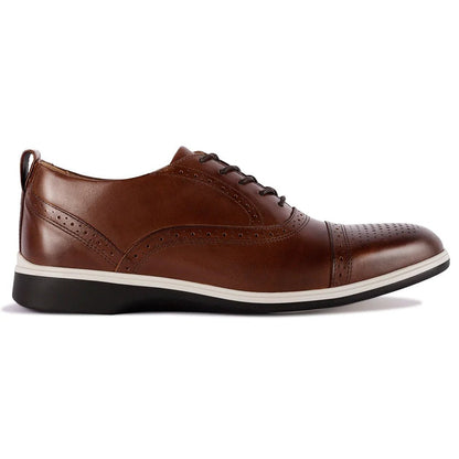 Amberjack The Cap - Toe Men's Full Grain Leather Coffee Men's Dress Shoes by Amberjack – Don't Panic Shoes