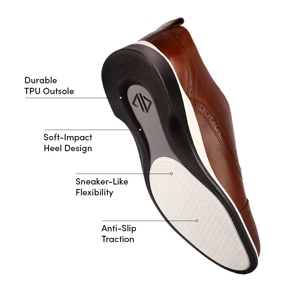 Amberjack The Cap - Toe Men's Full Grain Leather Coffee Men's Dress Shoes by Amberjack – Don't Panic Shoes