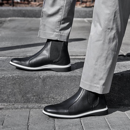 Amberjack The Chelsea Men's Full Grain Leather Onyx Men's Chelsea Boots by Amberjack – Don't Panic Shoes
