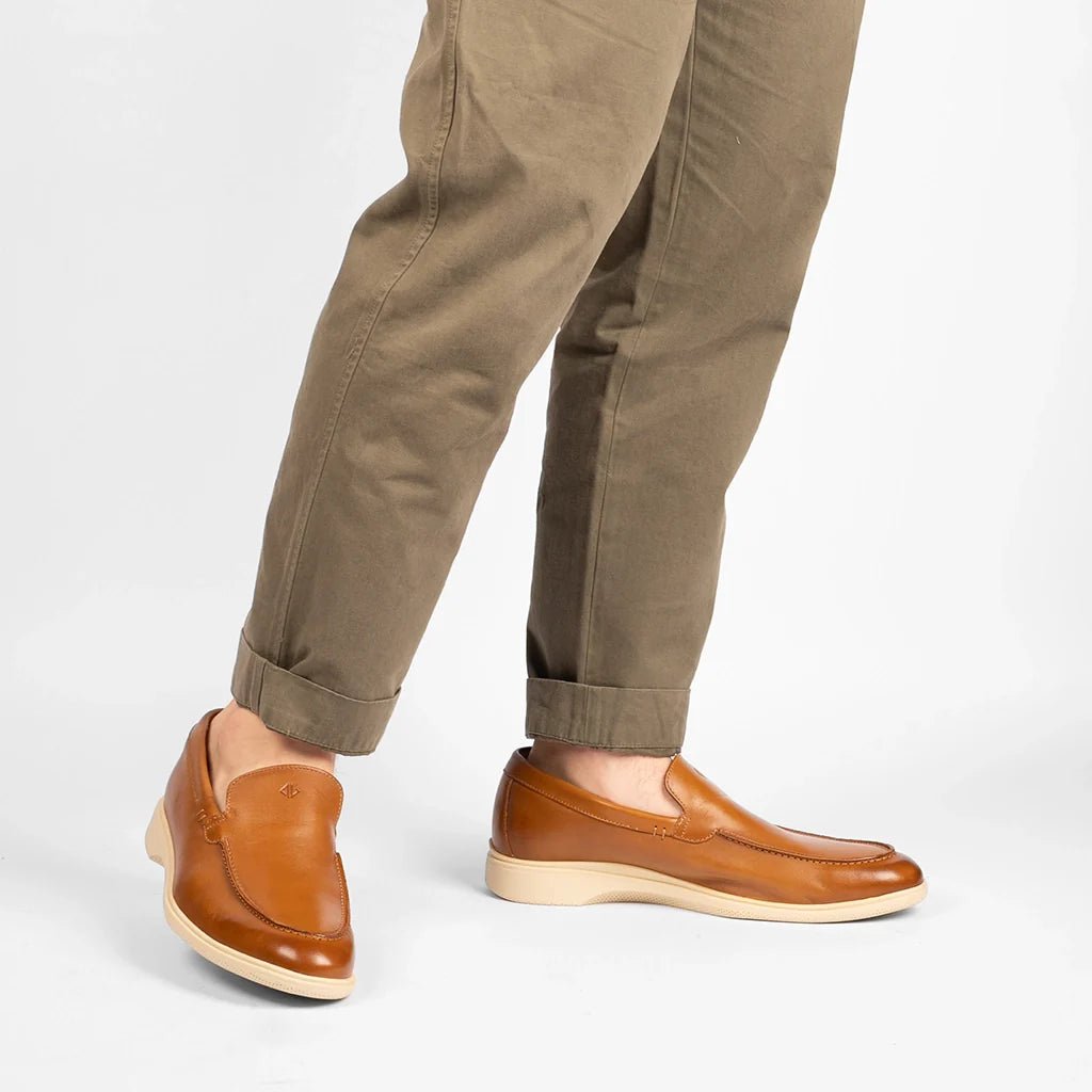 Amberjack The Loafer Men's Honey And Cream Two Tone Men's Loafer Shoes by Amberjack – Don't Panic Shoes